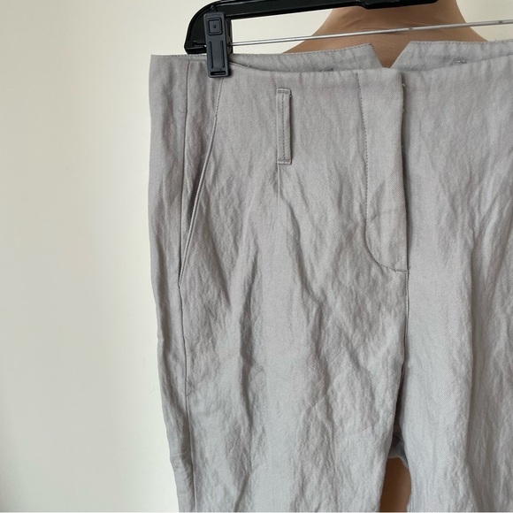 Even If EI Nora Chino Wool Cotton Blend High Rise Gray Trouser Pants NWT 42/6 - Picture 3 of 9